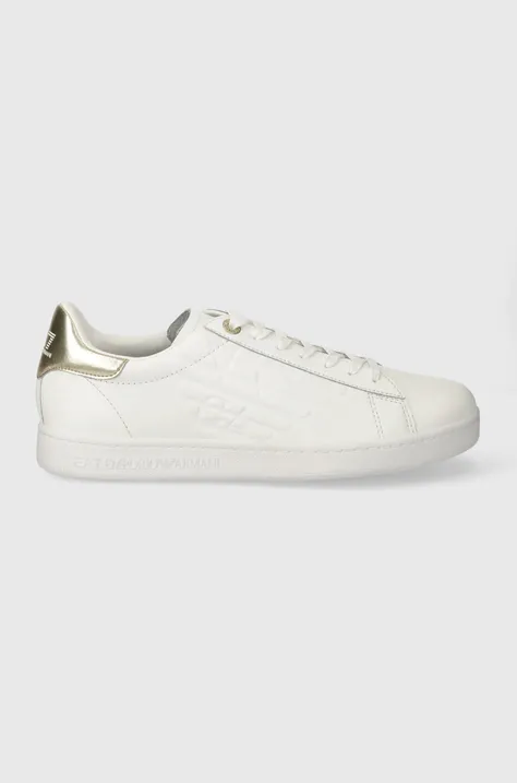 EA7 Emporio Armani sneakersy skórzane kolor biały