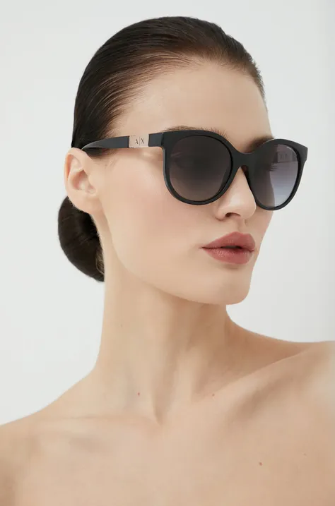 Armani Exchange okulary przeciwsłoneczne 0AX4120S damskie kolor czarny