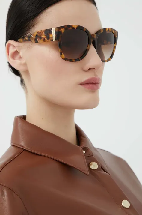 Slnečné okuliare Michael Kors dámske, hnedá farba