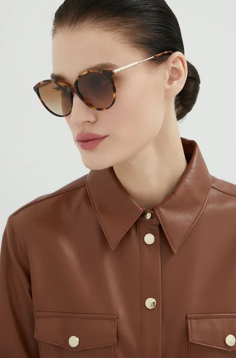 Сонцезахисні окуляри Michael Kors жіночі колір коричневий