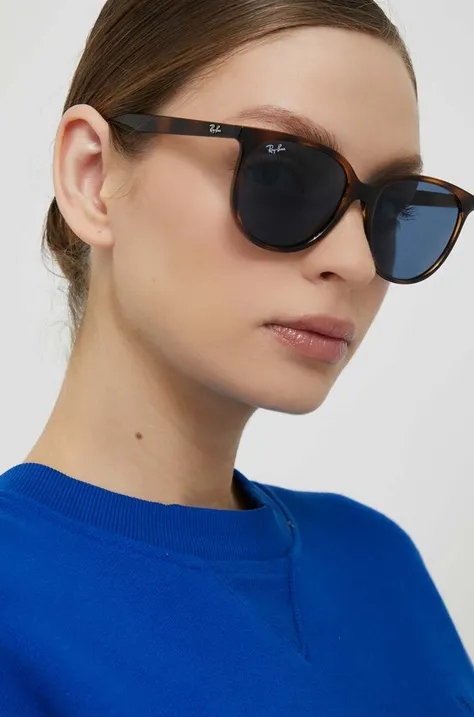 Ray-Ban okulary przeciwsłoneczne damskie kolor brązowy 0RB4378