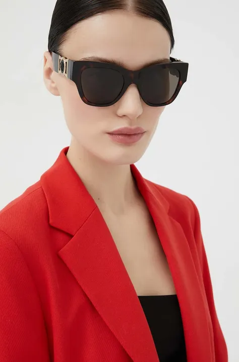 Sončna očala Versace ženski, rjava barva