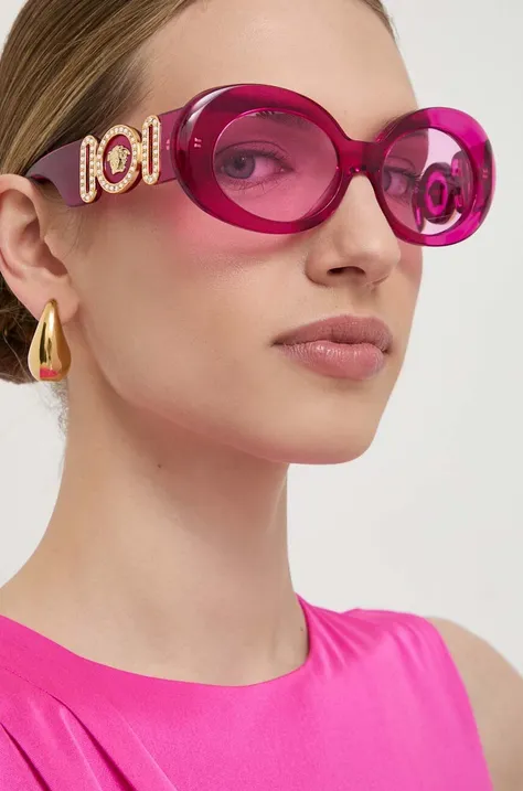 Сонцезахисні окуляри Versace жіночі колір рожевий