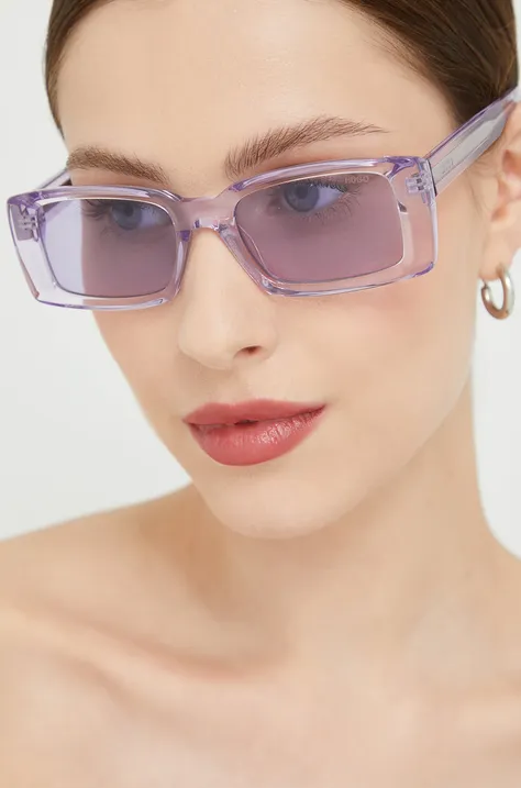 Slnečné okuliare HUGO dámske, fialová farba