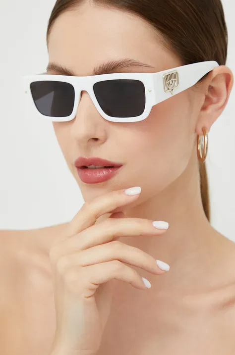 Chiara Ferragni okulary przeciwsłoneczne damskie kolor biały