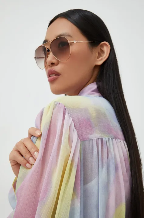 Jimmy Choo okulary przeciwsłoneczne damskie kolor złoty