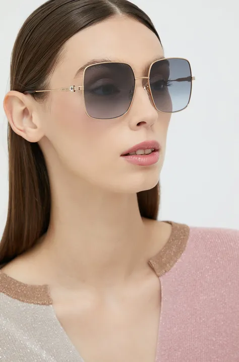 Jimmy Choo okulary przeciwsłoneczne damskie kolor złoty