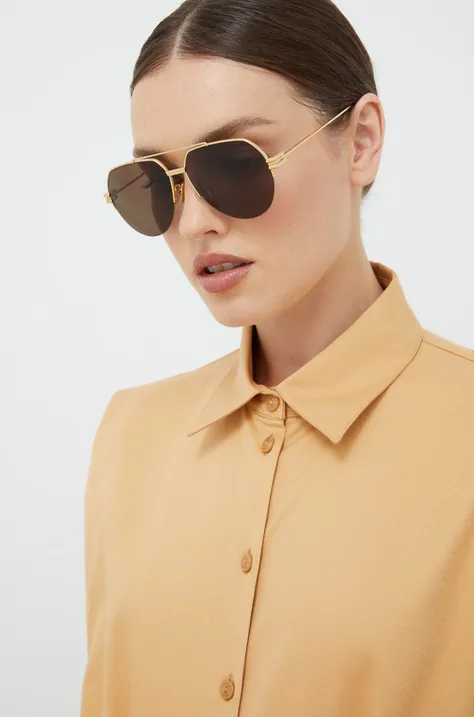 Сонцезахисні окуляри Bottega Veneta жіночі колір золотий