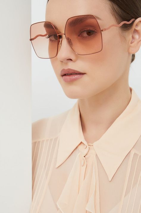 Сонцезахисні окуляри Chloé жіночі колір рожевий