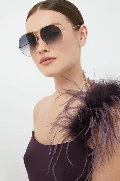 Сонцезахисні окуляри Chloé жіночі колір золотий