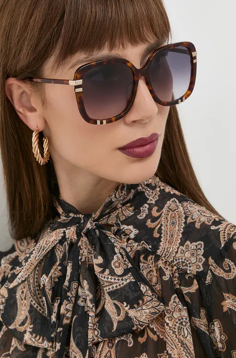 Chloé okulary przeciwsłoneczne damskie kolor brązowy