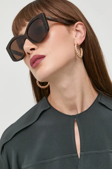 Сонцезахисні окуляри Balenciaga жіночі колір коричневий