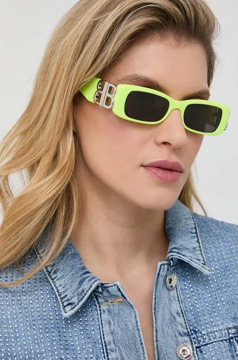 Balenciaga okulary przeciwsłoneczne BB0096S damskie kolor zielony