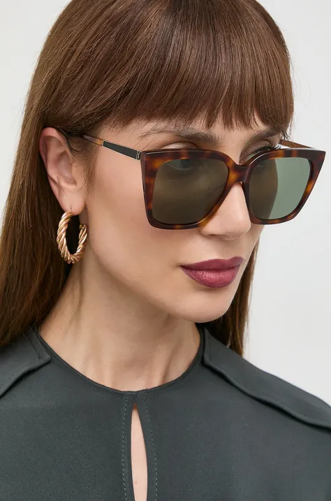 Sončna očala Saint Laurent ženski, rjava barva