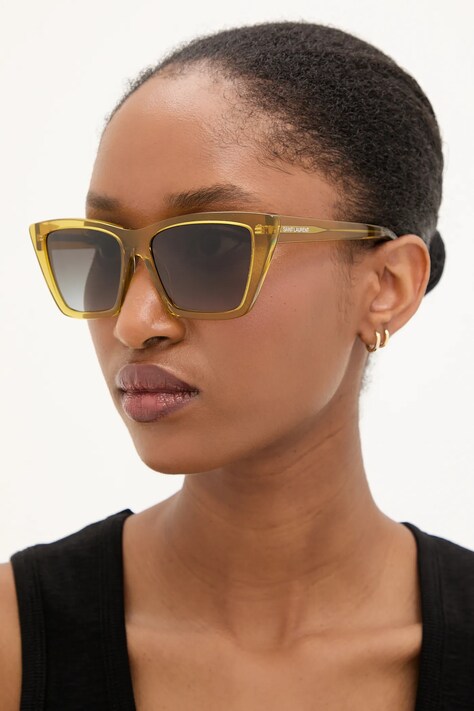 Saint Laurent ochelari de soare femei, culoarea galben