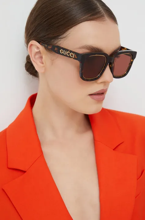 Sončna očala Gucci ženski, rjava barva