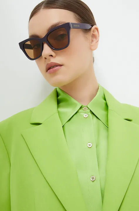 Gucci okulary przeciwsłoneczne damskie kolor brązowy