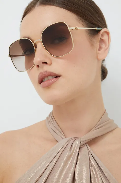 Sluneční brýle Gucci dámské, zlatá barva, GG1143S