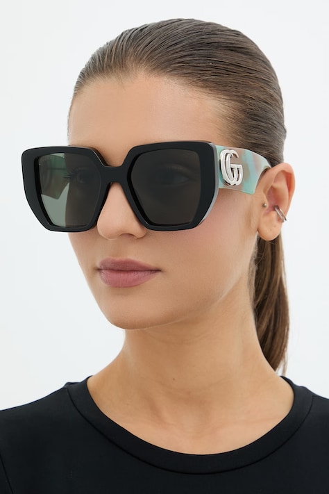 Gucci okulary przeciwsłoneczne kwadratowe damskie czarne GG0956S