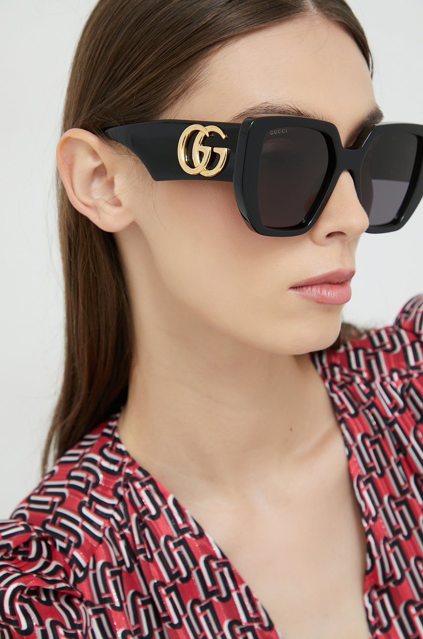 Gucci okulary przeciwsłoneczne damskie kolor czarny GG0956S