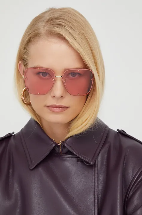 Солнцезащитные очки Alexander McQueen женские цвет розовый