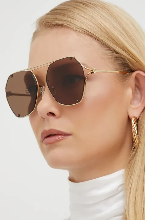 Alexander McQueen okulary przeciwsłoneczne damskie kolor złoty