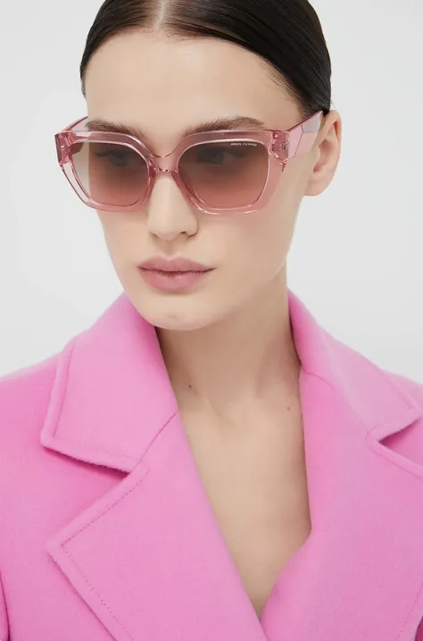 Armani Exchange okulary przeciwsłoneczne damskie kolor różowy