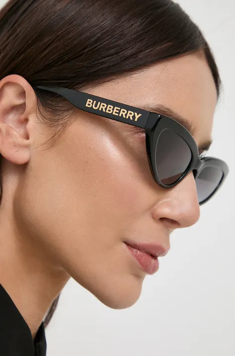 Burberry okulary przeciwsłoneczne DEBBIE damskie kolor czarny 0BE4373U