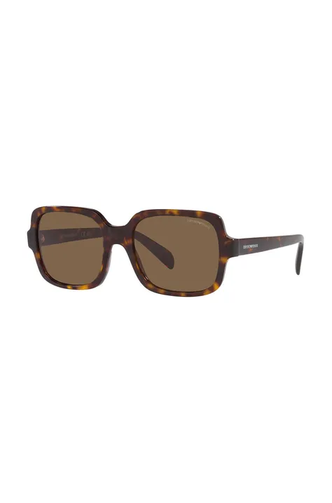 Сонцезахисні окуляри Emporio Armani жіночі колір коричневий