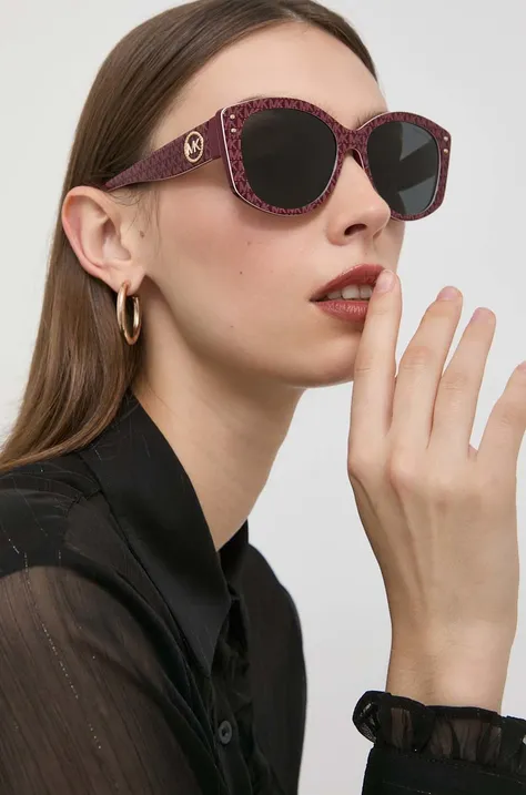 Сонцезахисні окуляри Michael Kors жіночі колір бордовий