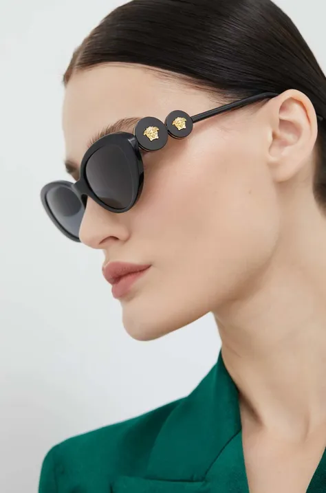 Versace okulary przeciwsłoneczne damskie kolor czarny