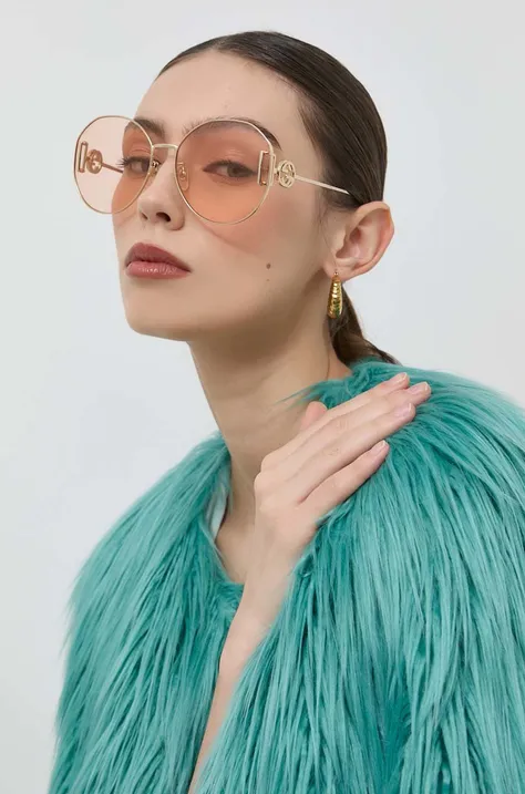 Gucci okulary przeciwsłoneczne GG1206SA damskie kolor złoty
