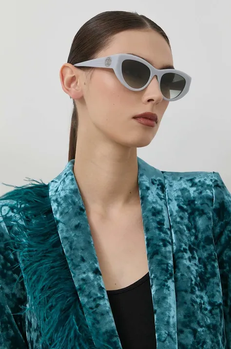Sončna očala Alexander McQueen AM0377S ženska, siva barva