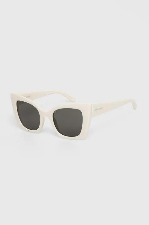 Slnečné okuliare Saint Laurent dámske, biela farba