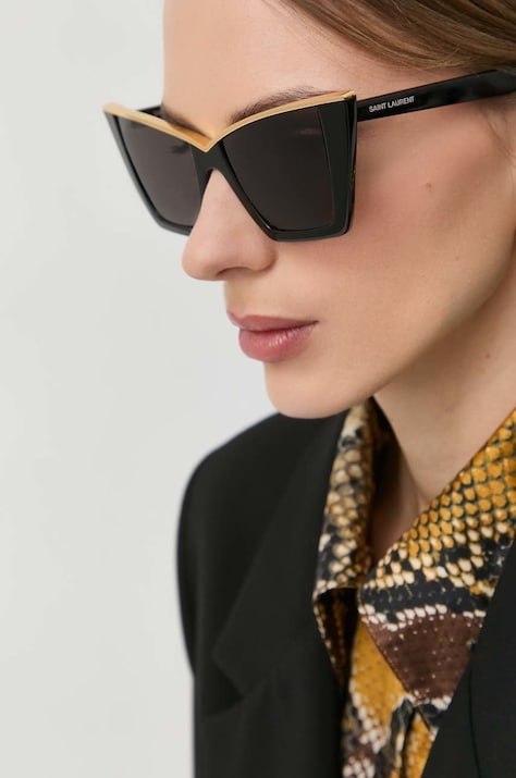 Slnečné okuliare Saint Laurent dámske, čierna farba,
