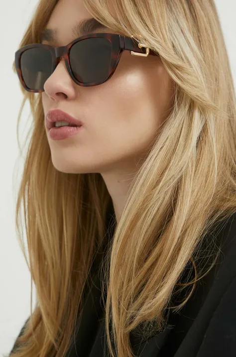 Сонцезахисні окуляри Moschino жіночі колір коричневий