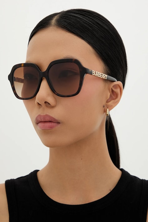 Burberry okulary przeciwsłoneczne JONI damskie kolor brązowy 0BE4389