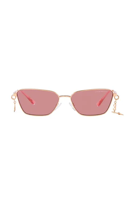 Сонцезахисні окуляри Emporio Armani жіночі колір рожевий