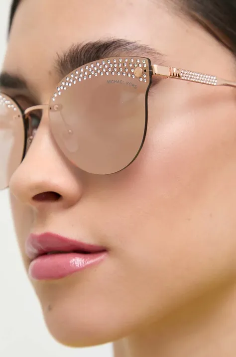 Slnečné okuliare Michael Kors dámske, béžová farba