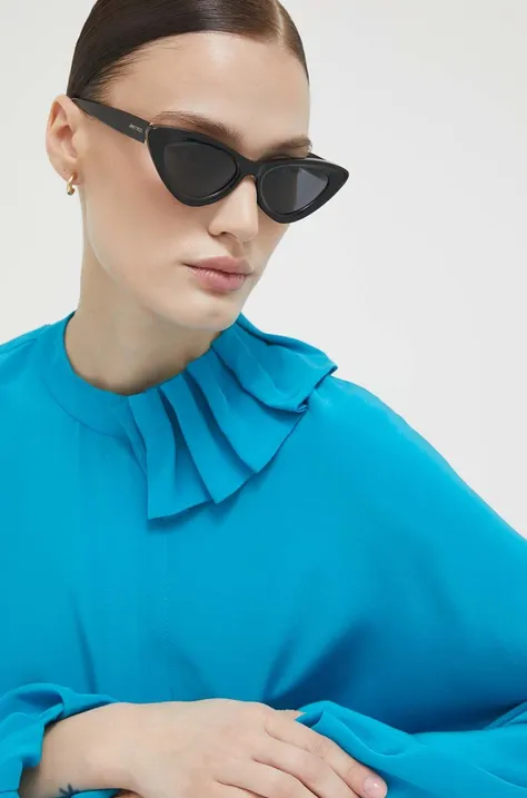 Jimmy Choo okulary przeciwsłoneczne damskie kolor czarny