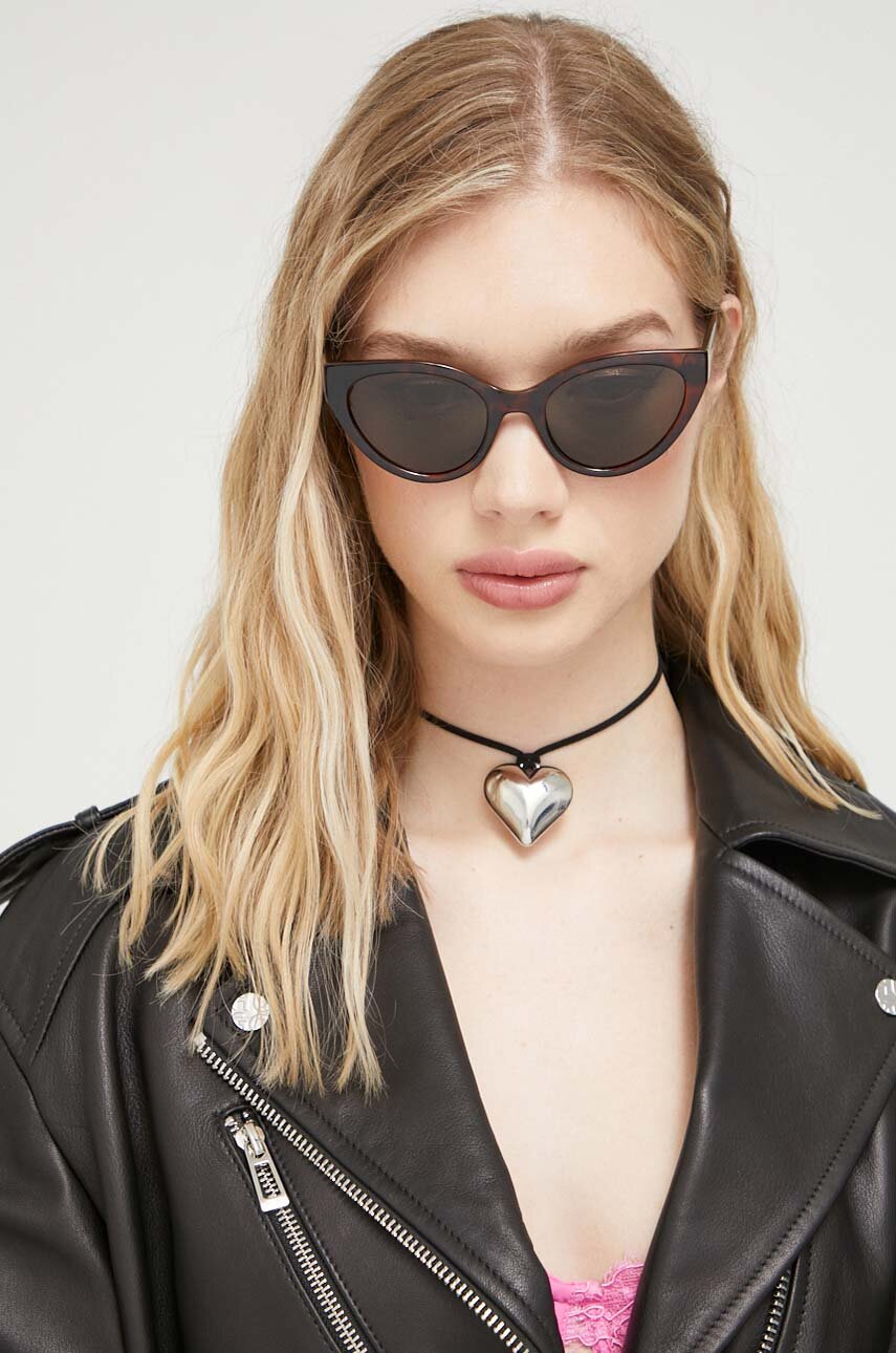 Love Moschino okulary przeciwsłoneczne damskie kolor brązowy