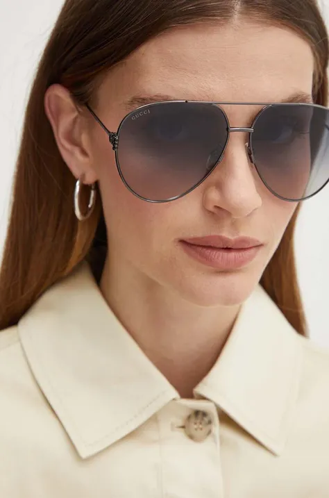 Sunčane naočale Gucci za žene, boja: siva