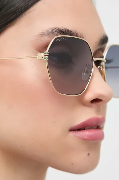 Sončna očala Gucci ženski, zlata barva