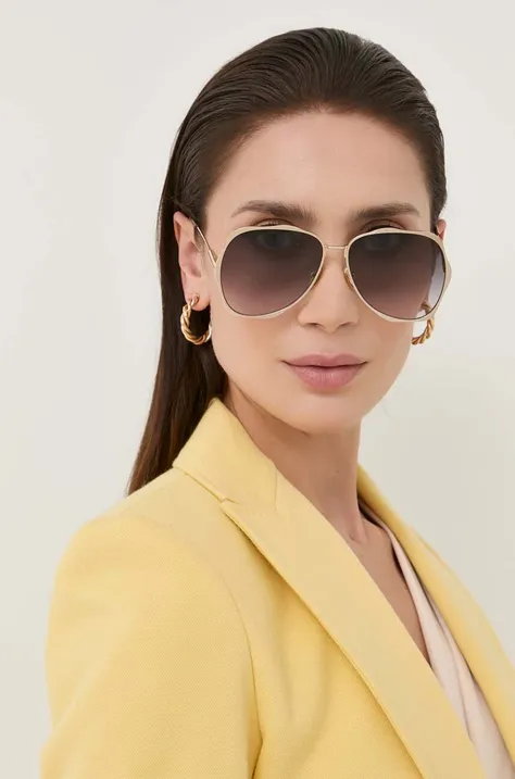 Chloé okulary przeciwsłoneczne CH0183S damskie kolor złoty