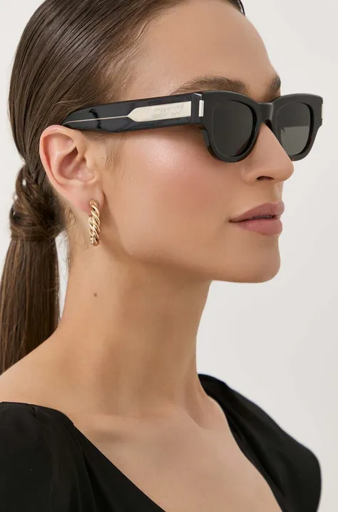 Сонцезахисні окуляри Saint Laurent жіночі колір коричневий