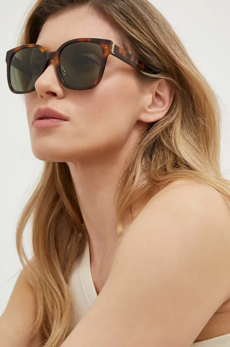 Солнцезащитные очки Saint Laurent женские цвет коричневый