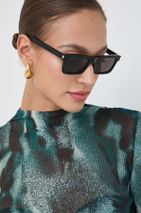 Сонцезахисні окуляри Saint Laurent жіночі колір чорний