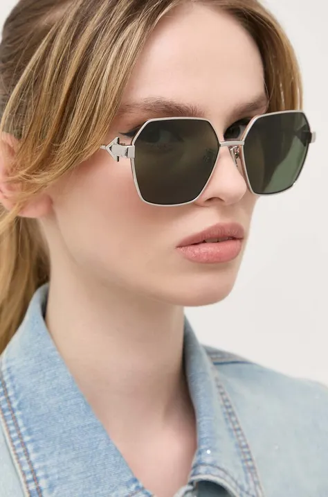 Солнцезащитные очки Bottega Veneta женские цвет серебрянный