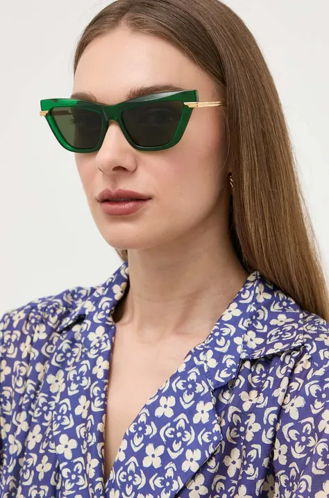 Солнцезащитные очки Bottega Veneta женские цвет зелёный