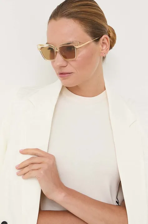 Bottega Veneta okulary przeciwsłoneczne damskie kolor transparentny